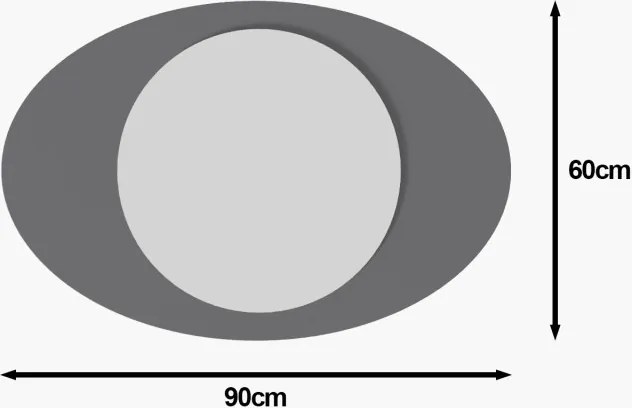 Obble tükör, antracit, 60 cm