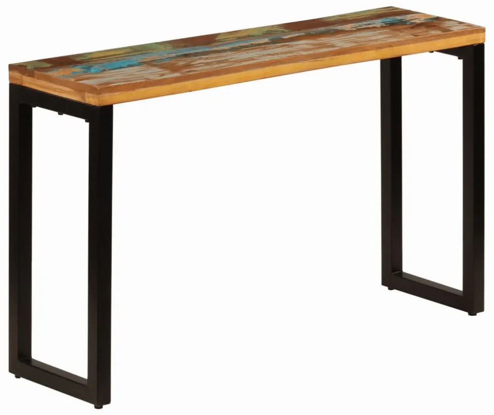 tömör újrahasznosított fa és acél tálalóasztal 120 x 35 x 76 cm