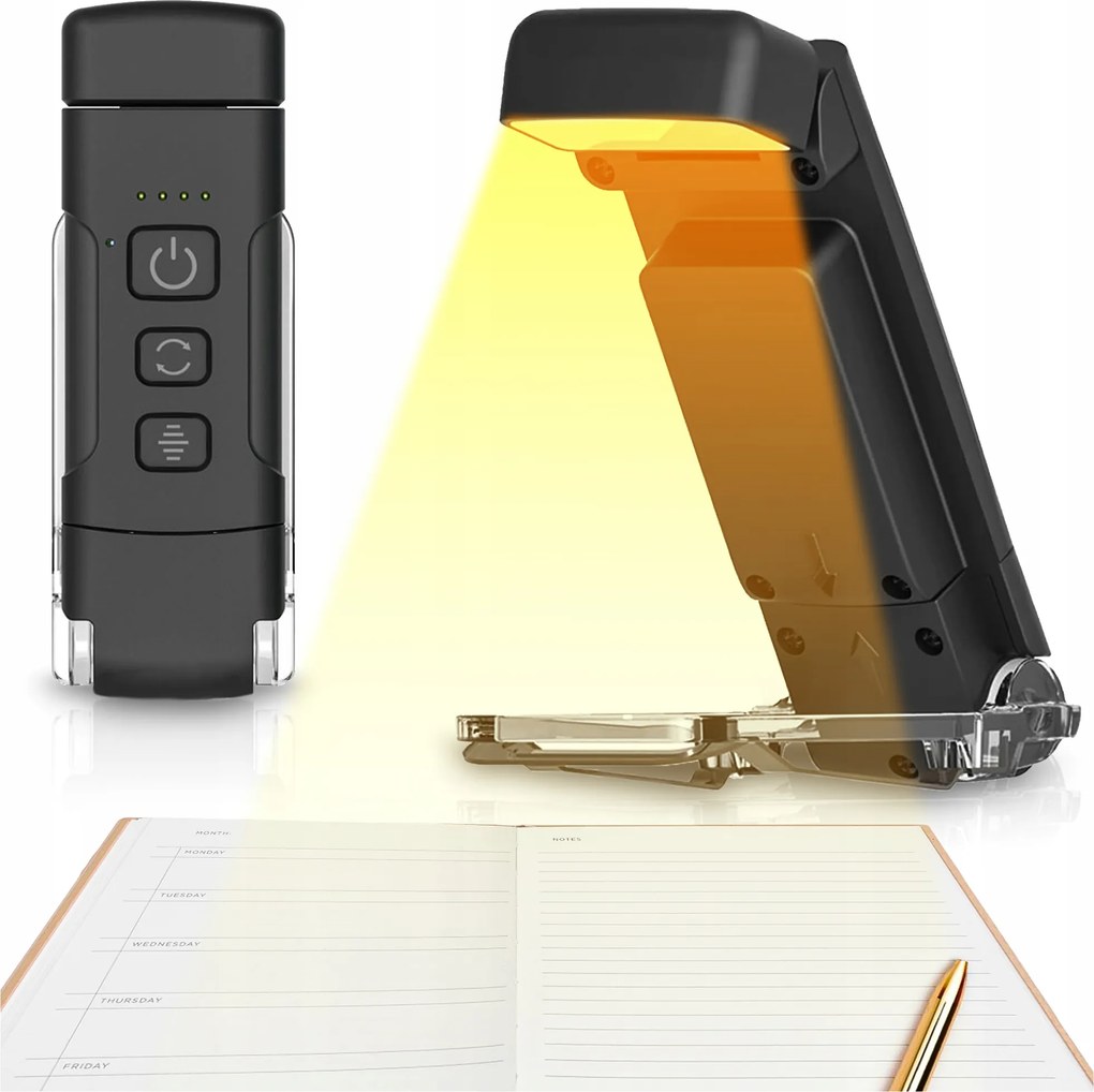Könyvolvasó Lámpa Éjszakai Led Usb Vezeték Nélküli Asztali Klip