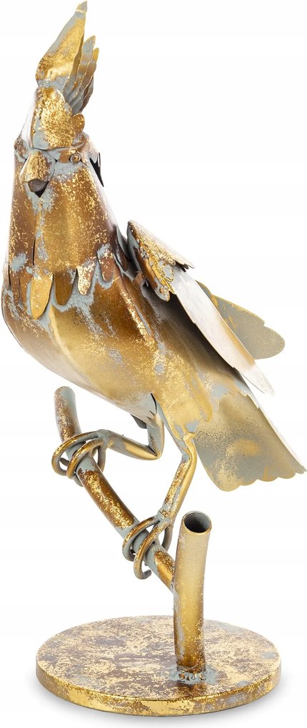 Fém figura Papagáj figura – Arany akcentus a belső térben Dekoráció