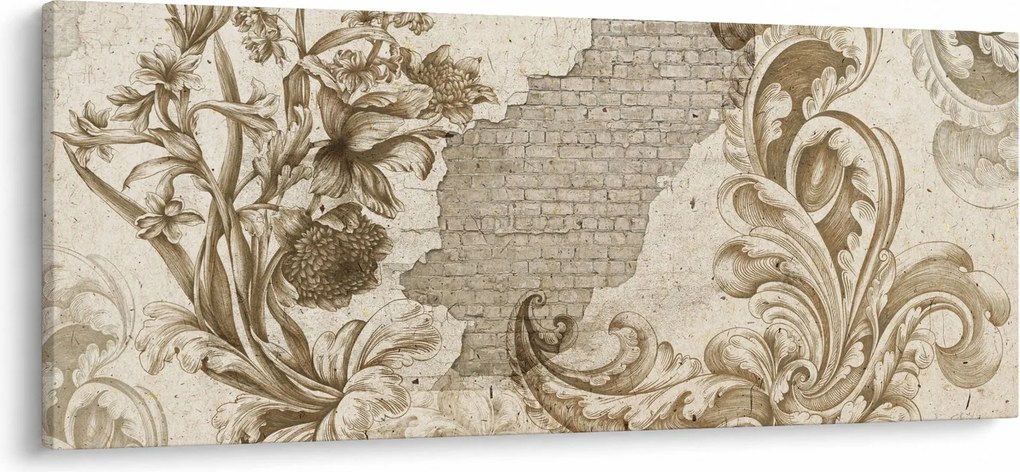 Kép - Fal virágokkal (120x50 cm)