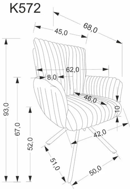K-572 forgatható étkezőszék szürke