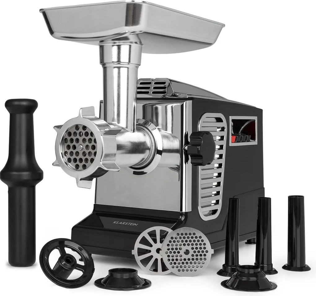 Klarstein Kraftprotz, elektromos húsdaráló, 700 W, réz motor, rozsdamentes acél, fekete