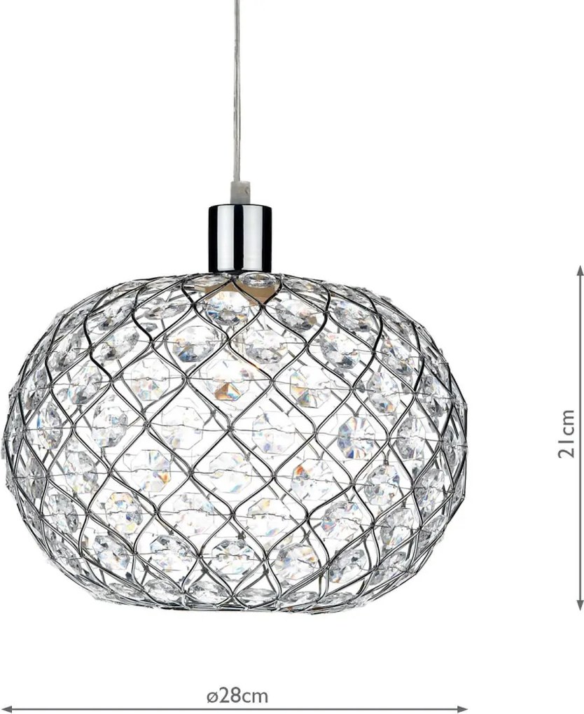 Dar Lighting glamour modern függeszték juanita csiszolt króm darjua6550