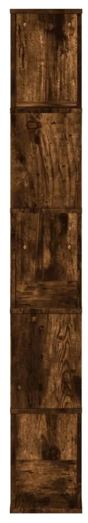 5 szintes füstös tölgy színű fa könyvespolc 80,5x23,5x162,5 cm