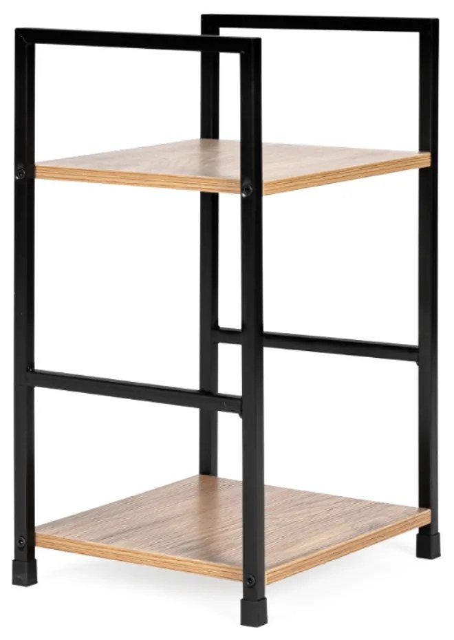 Intenso Home 2 szintes nyitott könyvespolc / éjjeliszekrény 29 x 48cm (Aranytölgy) | Univerzális tároló állvány fém lábakkal
