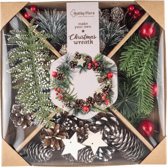 Kreatív készlet DIY CHRISTMAS koszorúk és dekorációk készítéséhez - különböző változatok