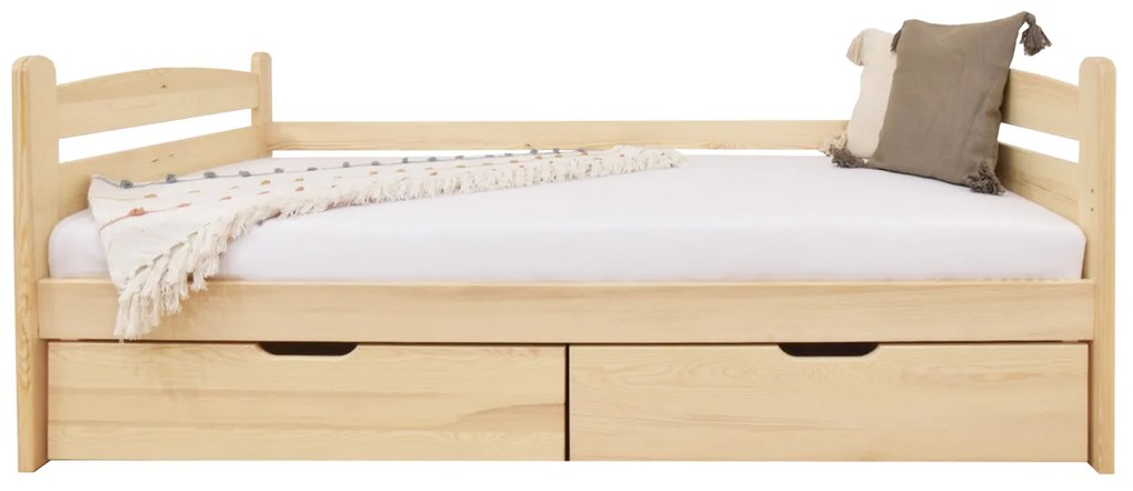 Wilsondo MAURITIUS tömör fa gyerekágy leesésgátlóval 90x200 - natúr borovi