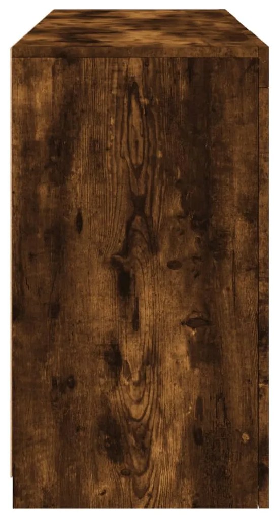 füstös tölgy színű tálalószekrény LED-ekkel 123 x 37 x 67 cm