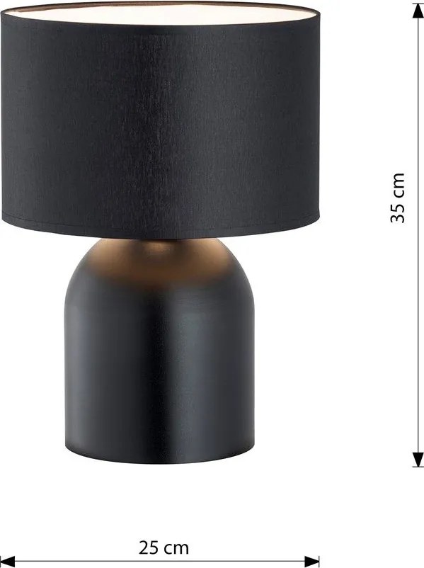 Emibig modern asztali lámpa aspen fehér fekete emi1322/ln1