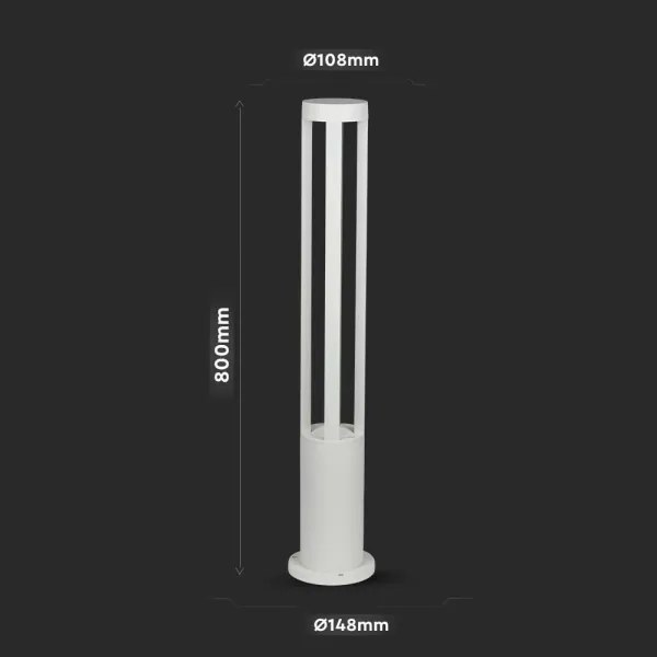 LED Kültéri lámpa LED/10W/230V 80cm 3000K IP65 fehér