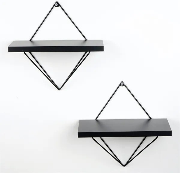 KÉSZLET 2x Fali polc fekete