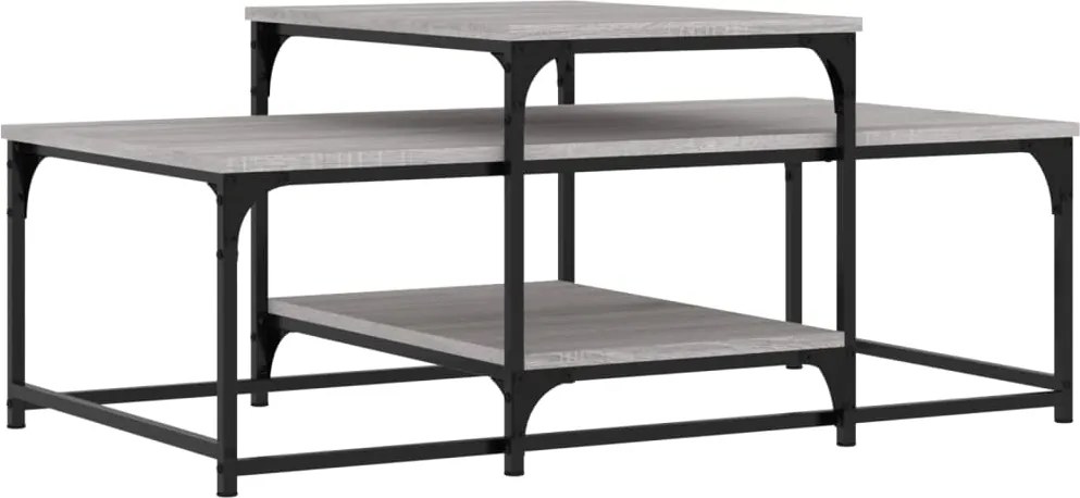 vidaXL szürke sonoma színű szerelt fa dohányzóasztal 102 x 60 x 45 cm