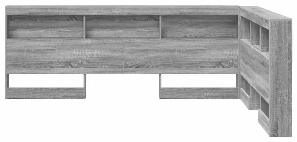 Tároló fejtámla polcokkal Szürke sonoma 135 cm Faanyag