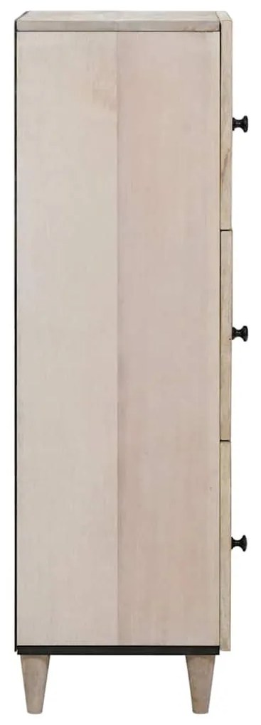 Magasfiú polcokkal ajtóval Fehér 40 x 33 x 110 cm tömör mangófa