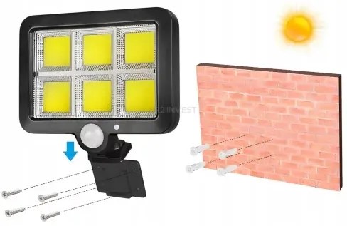Szolár LED lámpa - 120 COB