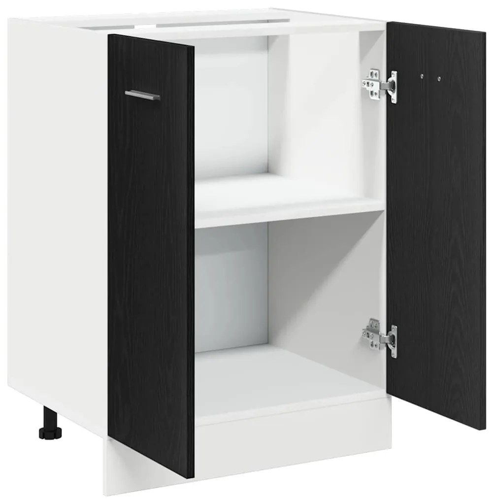 Alsószekrény Fekete Tölgy 60x46x81,5 cm Forgácslap