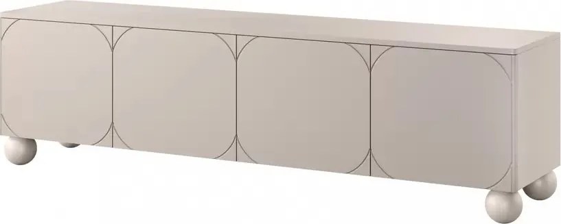 Sonatia II 200 cm TV négyajtós szekrény rejtett fiókkal - kasmír