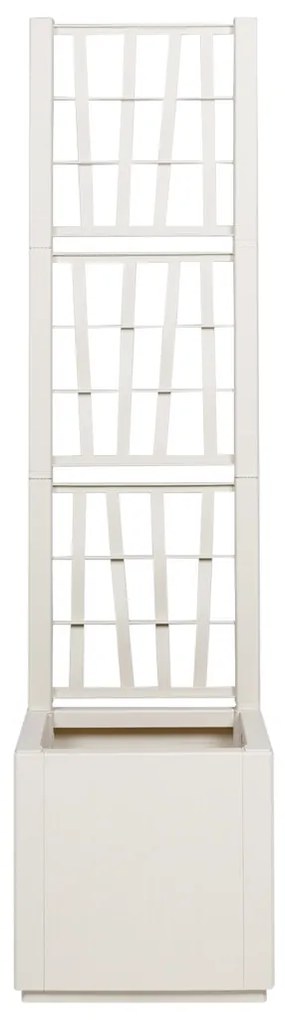 Kerti Ültető Edény Trellis-szel Fehér 36x36x140 cm PP