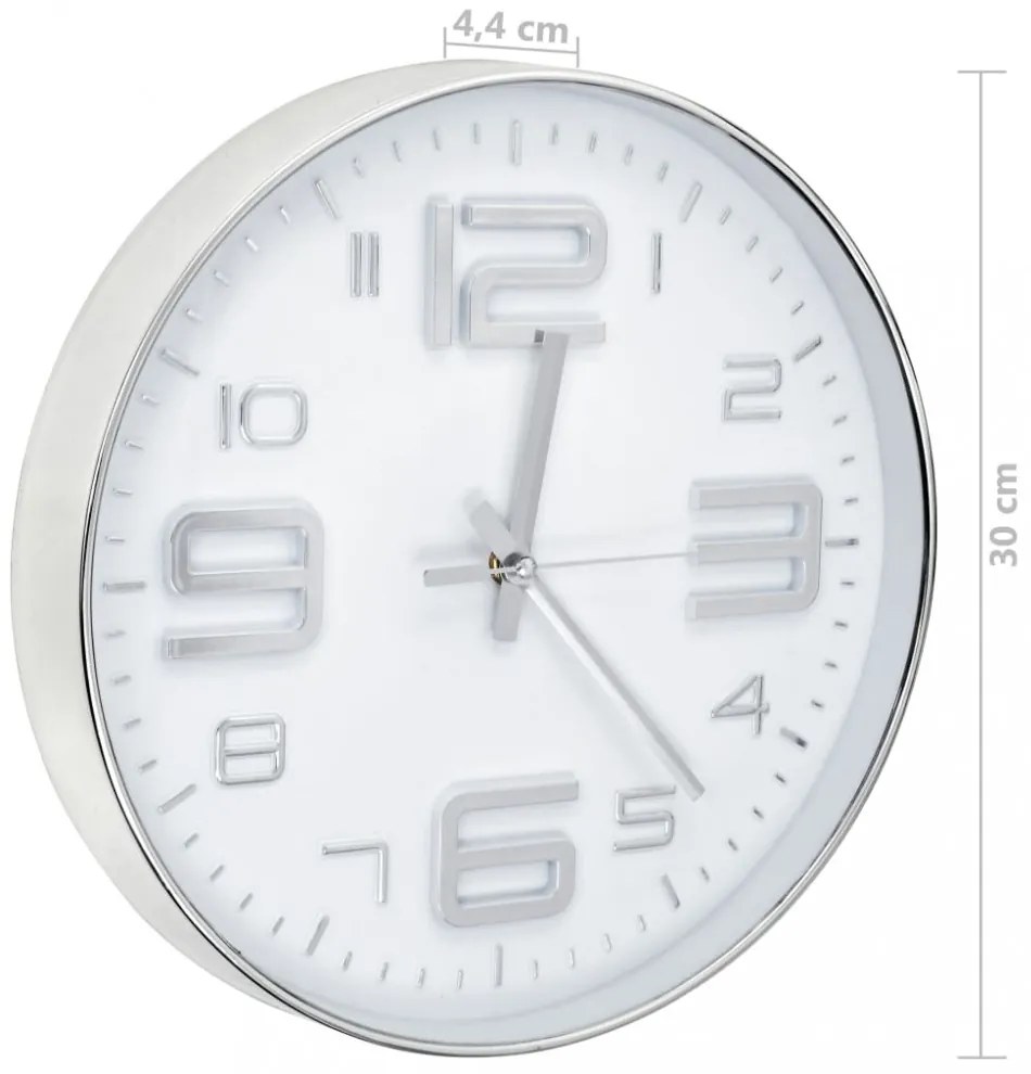 ezüstszínű falióra 30 cm