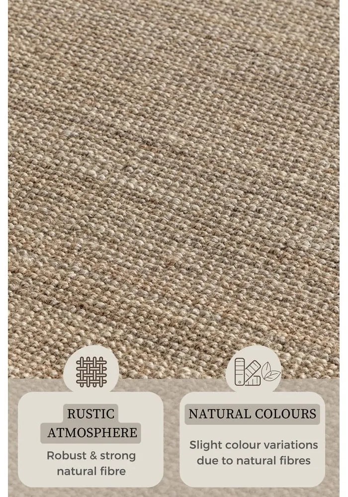 Bézs juta szőnyeg 60x90 cm Bouclé – Hanse Home