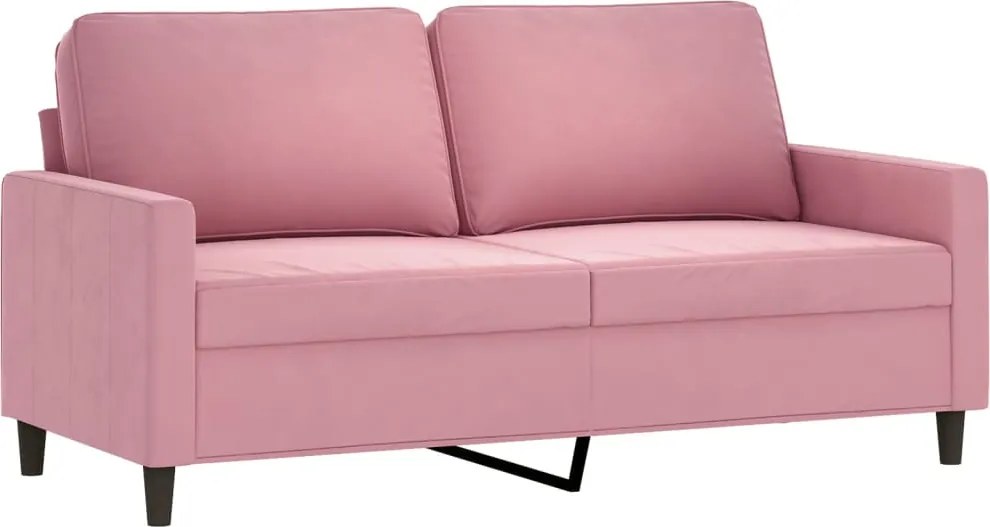 vidaXL kétszemélyes rózsaszín bársony kanapé 140 cm