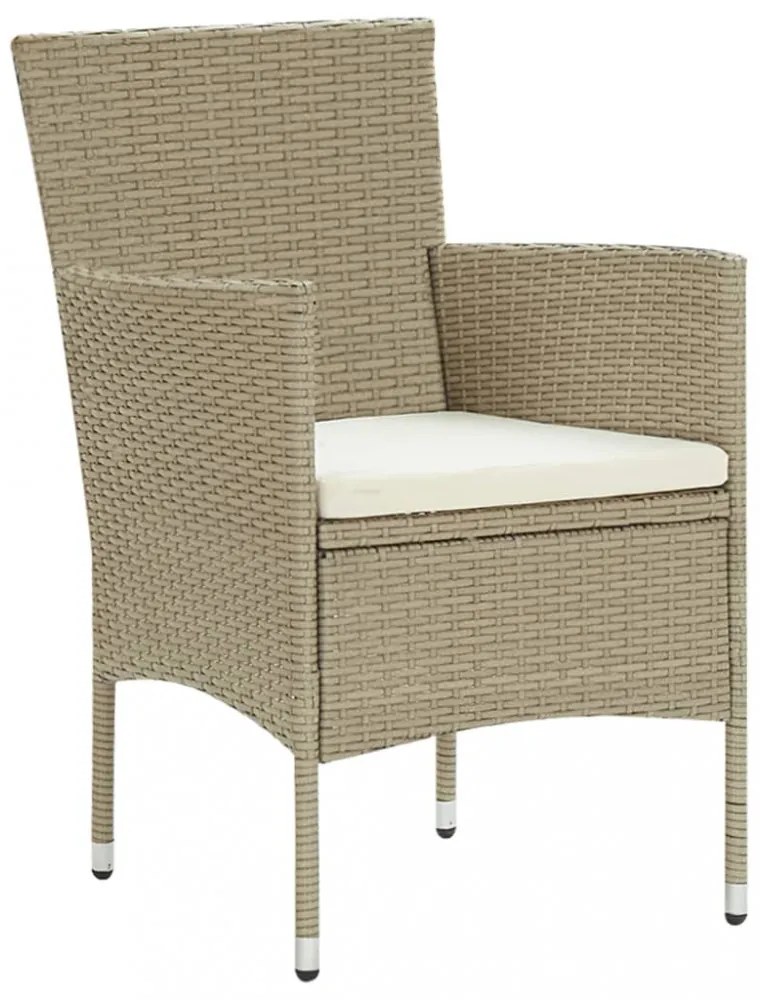 5 részes bézs polyrattan kerti étkezőgarnitúra