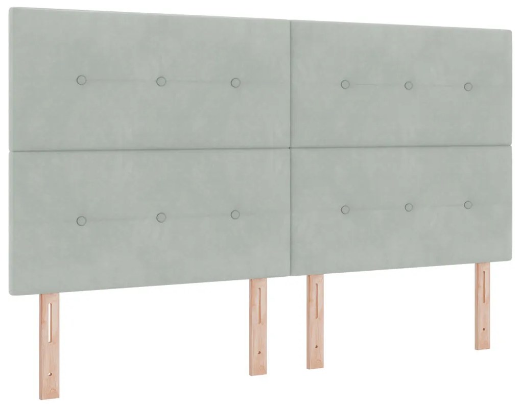 Boxspring Ágy Matraccal és Padlóval, Világosszürke, 180x200 cm, Bársony