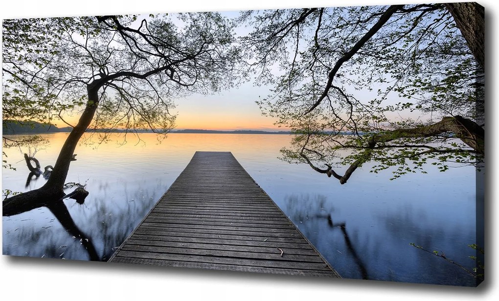 Vászonkép Móló a tóparton 100x70 cm