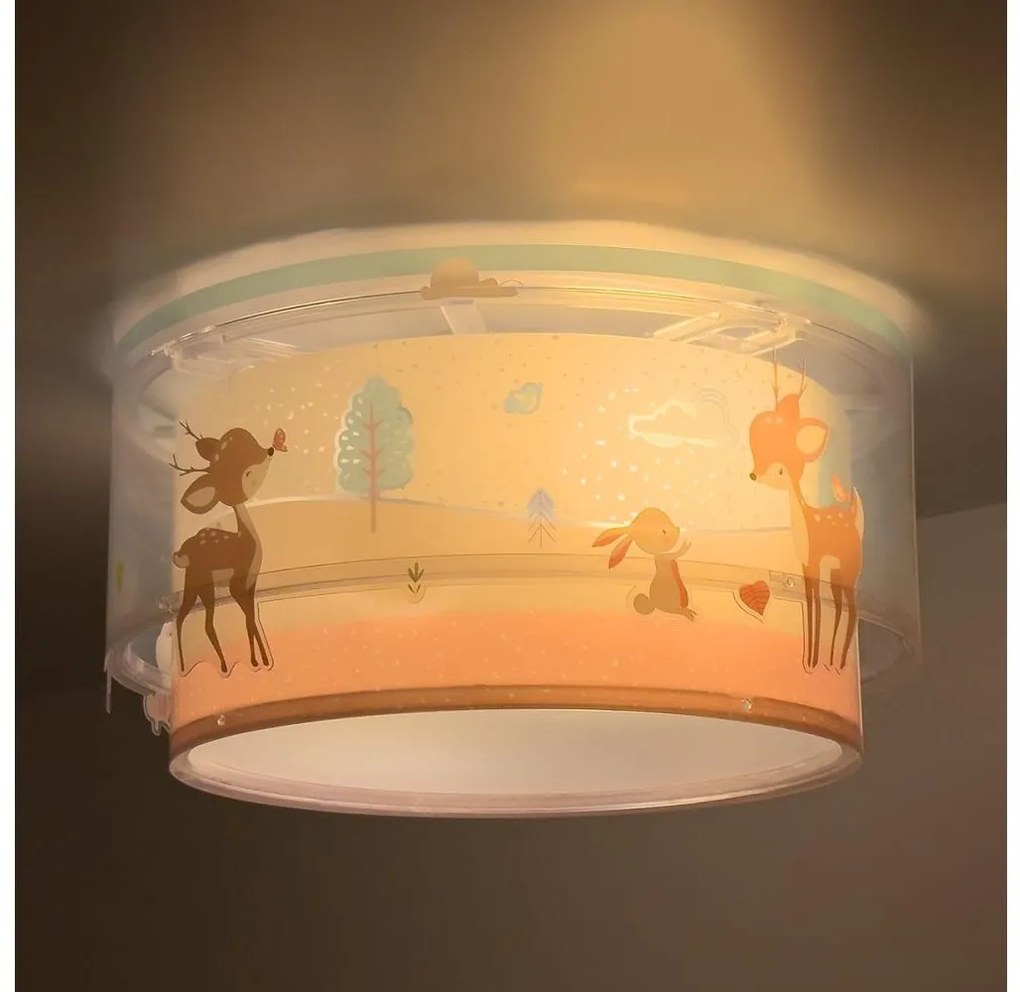 Dalber 61276 - Gyerek mennyezeti lámpa LOVING DEER 2xE27/15W/230V