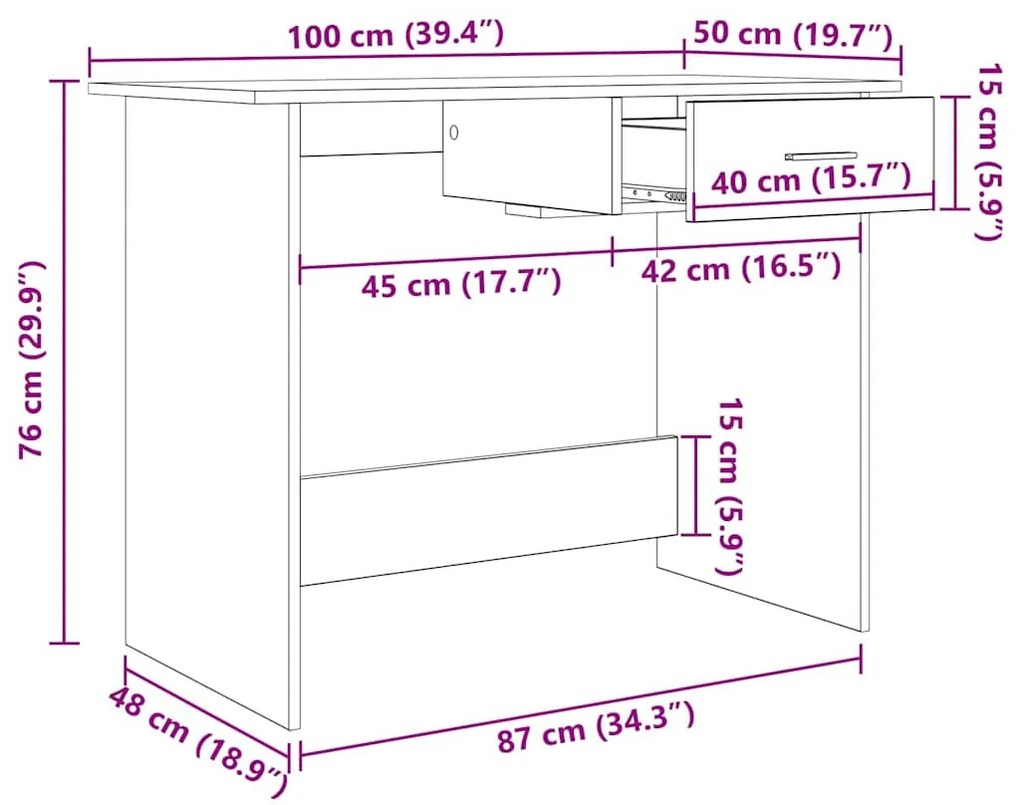 Asztal Öreg fa 100 x 50 x 76 cm Faanyag