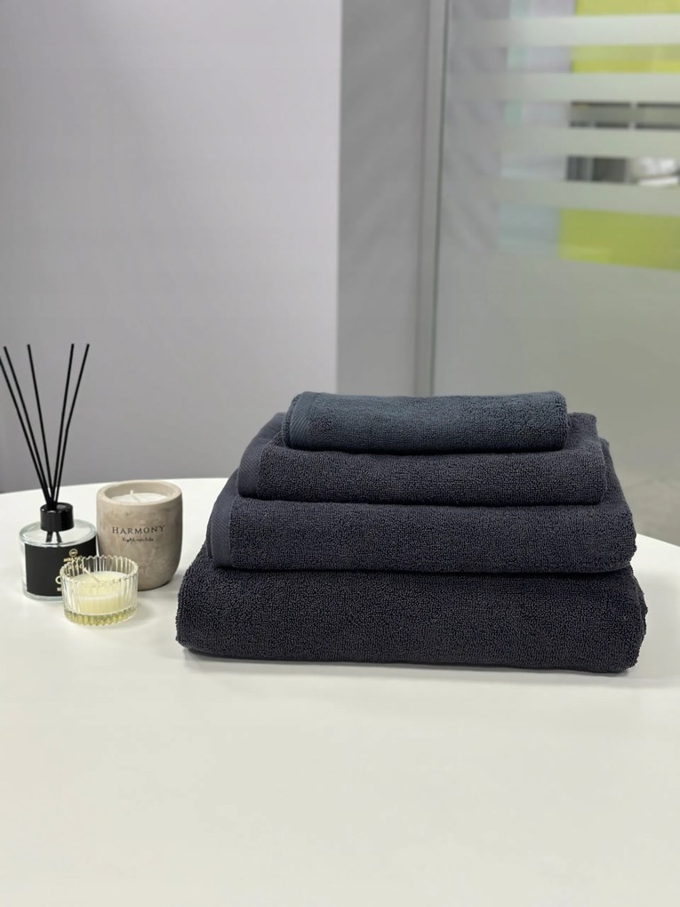 Törölköző szett 4 db 100% Pamut 500 gsm Luxus Szett Fekete
