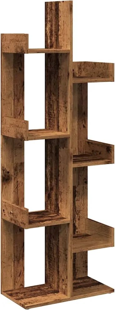 vidaXL antik fa színű szerelt fa könyvszekrény 48 x 25,5 x 140 cm