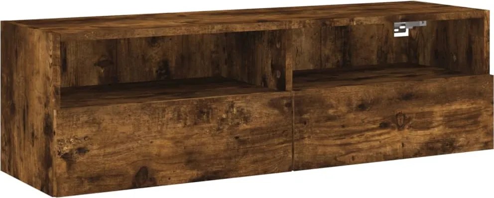 vidaXL füstös tölgy színű szerelt fa fali TV-szekrény 100 x 30 x 30 cm