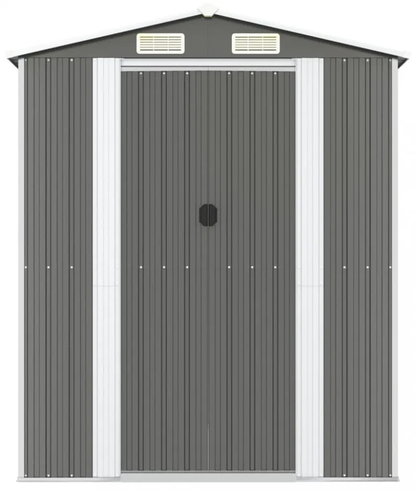 világosszürke horganyzott acél kerti fészer 192 x 772 x 223 cm