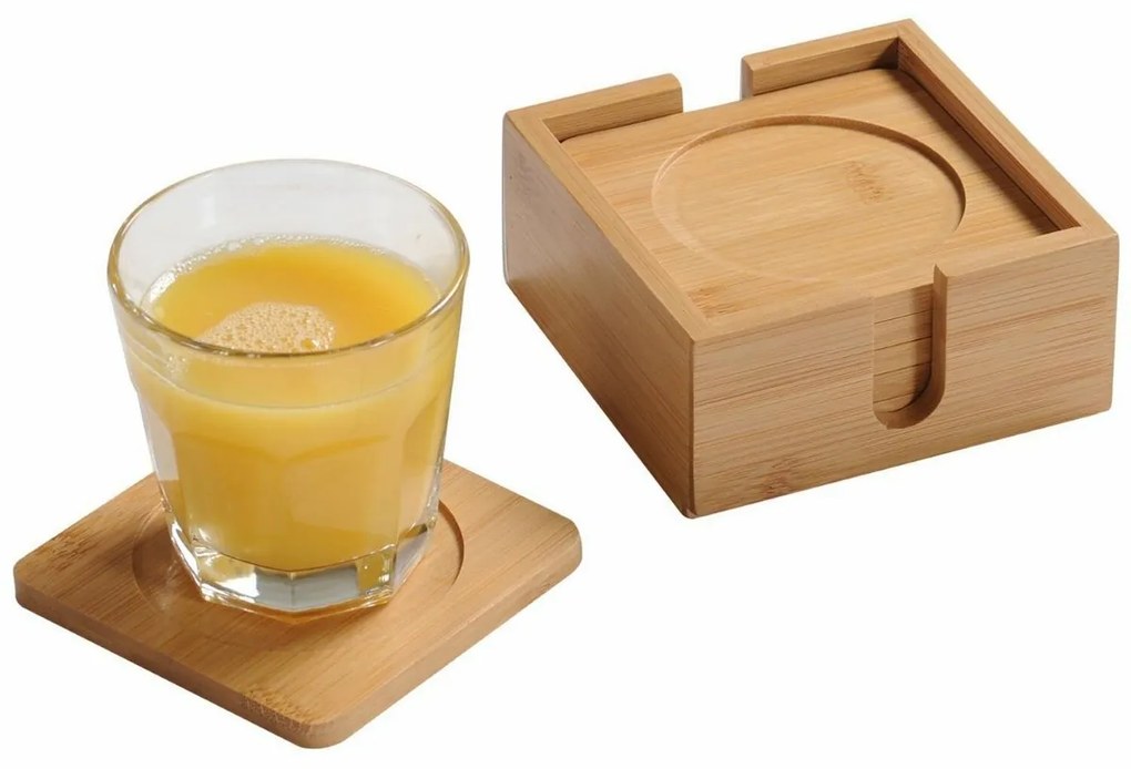 Kesper 58746 Bambusz poháralátét készlet 6 db, átmérő 10 cm