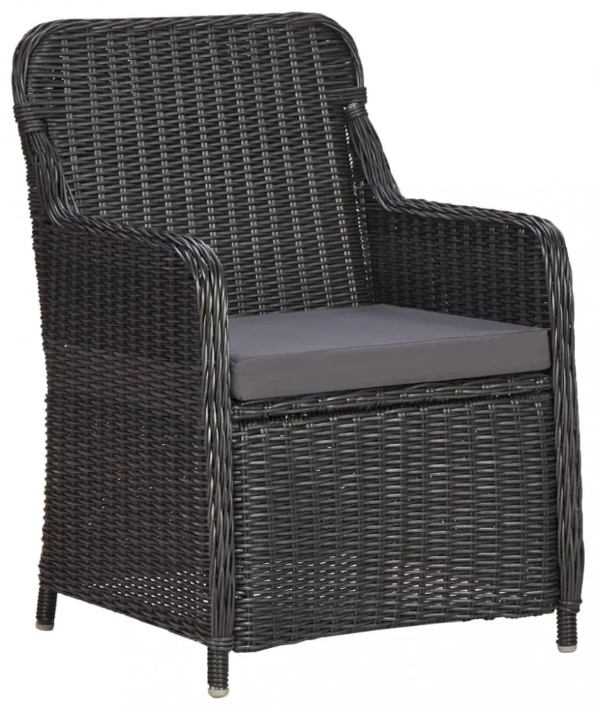 7 részes fekete kültéri polyrattan étkezőgarnitúra