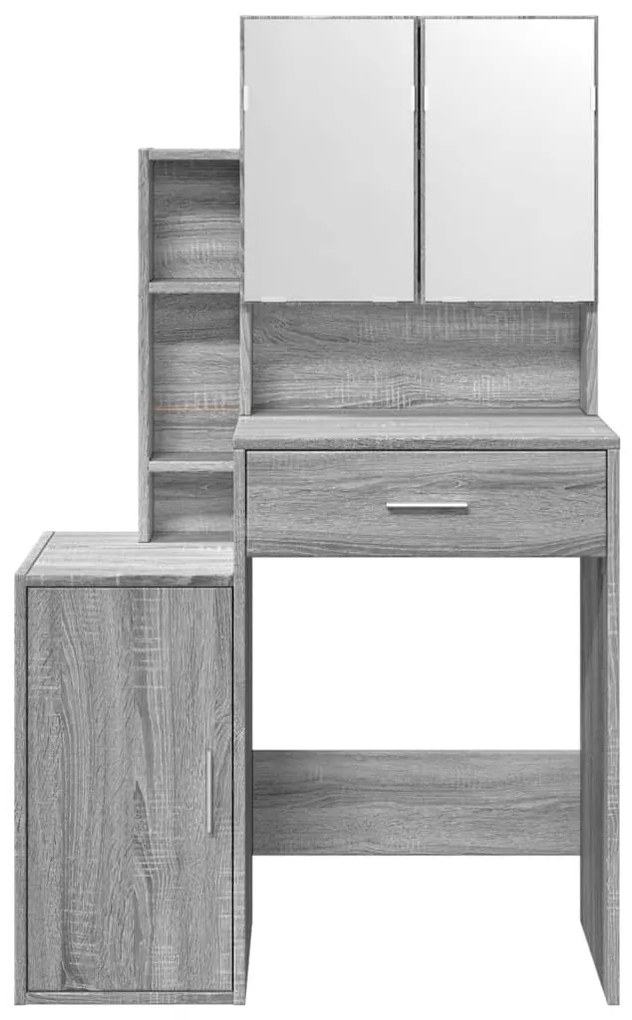 szürke sonoma színű fésülködőasztal szekrénnyel 80 x 35 x 132cm