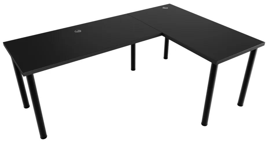 LOOK N sarok számítógépasztal, 200/135x73-76x65, fekete, jobb