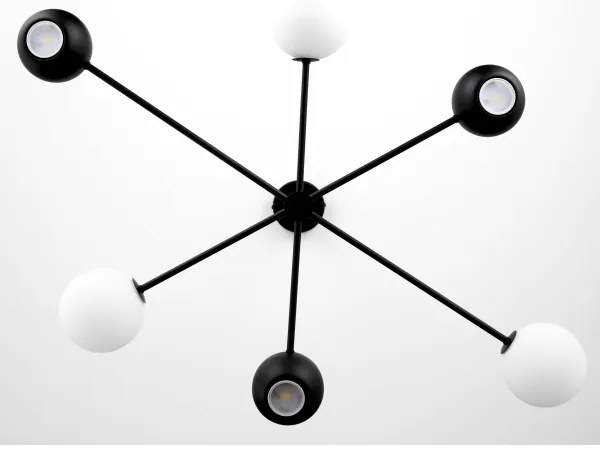 Jupiter 1997 - Csillár rúdon MOKA 3xGU10/10W/230V + 3xG9/10W/230V fekete/fehér