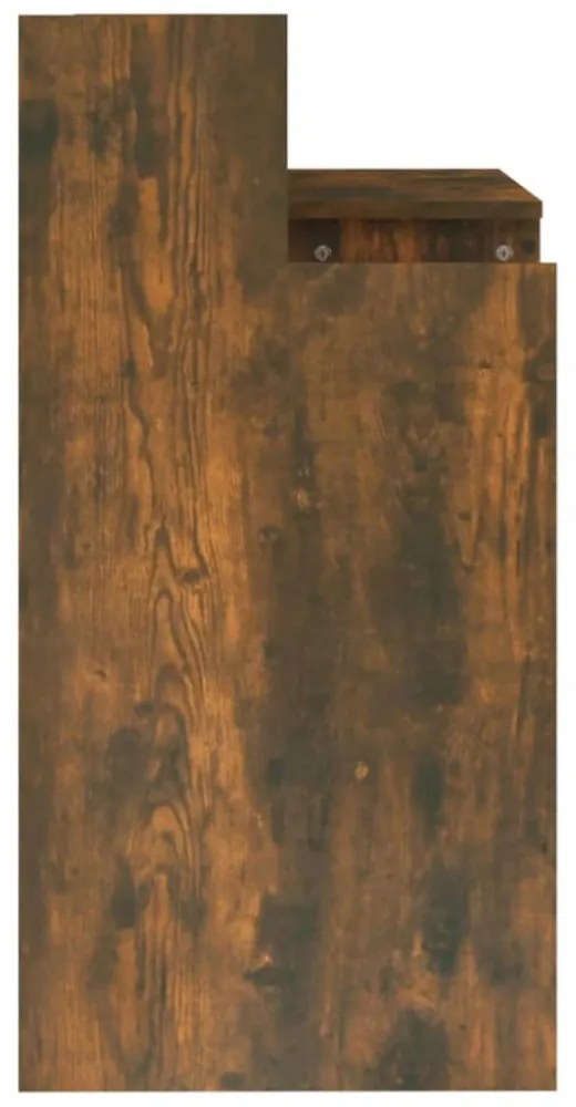 füstös tölgy színű szerelt fa íróasztal LED-ekkel 97x45x90 cm