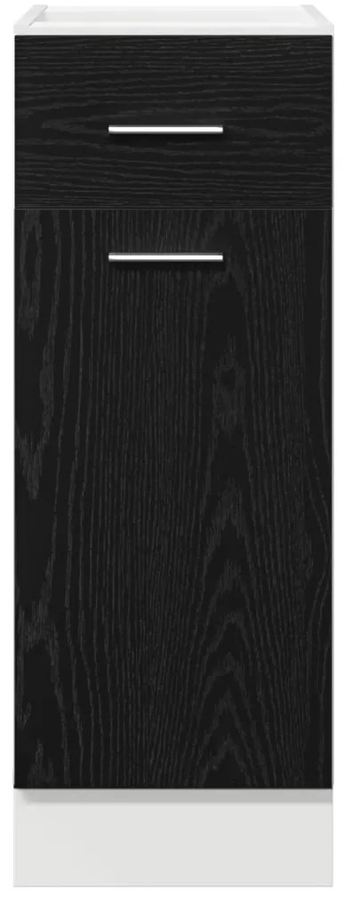 Fekete Tölgy Fiókos Alsó Szekrény - 30x46x81.5 cm, műanyagból készült
