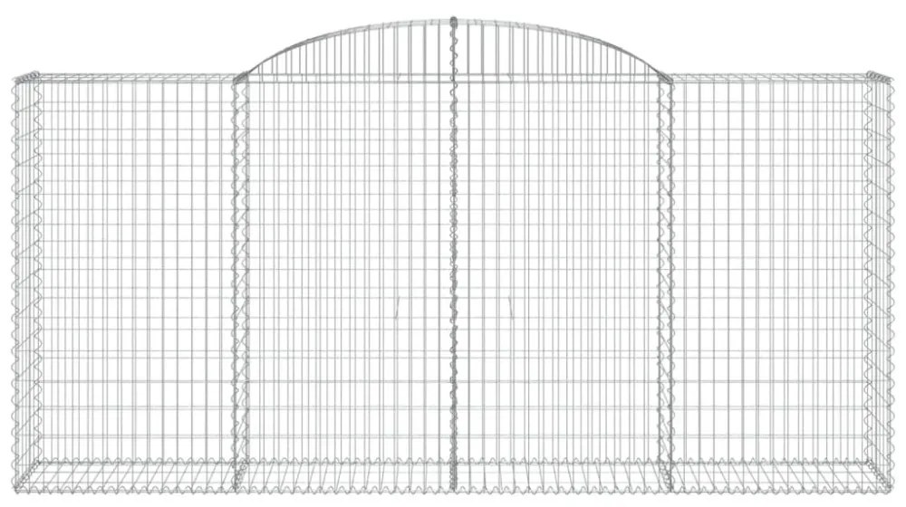 2 db íves horganyzott vas gabion kosár 300x50x140/160 cm