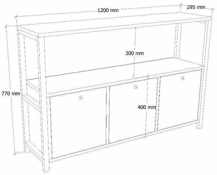 Nero v2 Atlantic Pine and Black szekrény