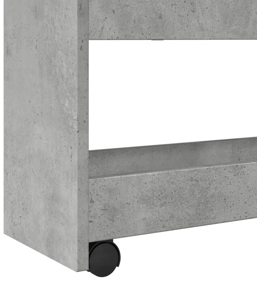 4 szintes betonszürke szerelt fa keskeny tárolókocsi