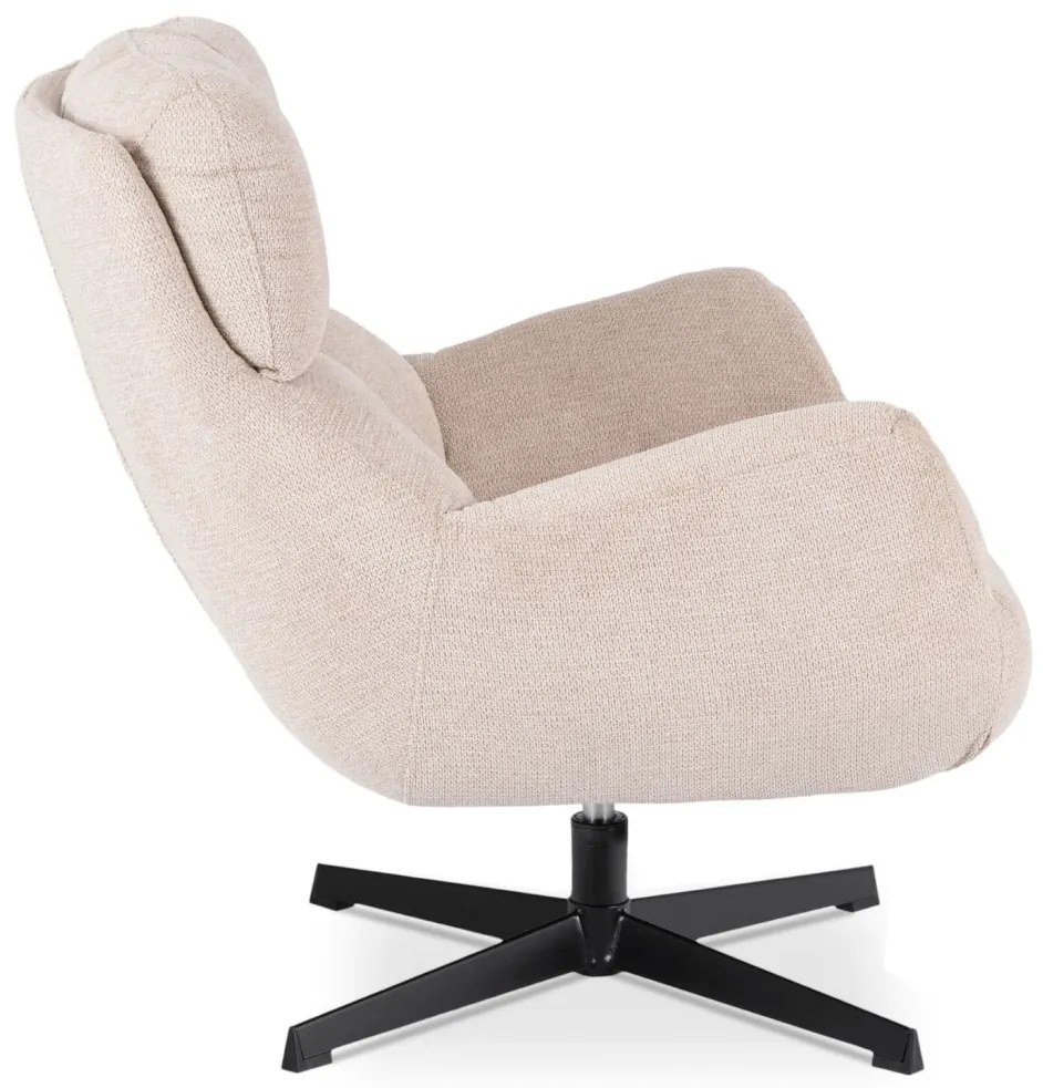 Fotel Wypoczynkowy Obrotowy REAL Kremowy