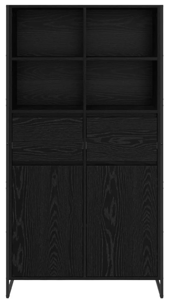 Széf fiókkal 2 pcs Fekete tölgy 81 x 36 x 150.5 cm Faanyag