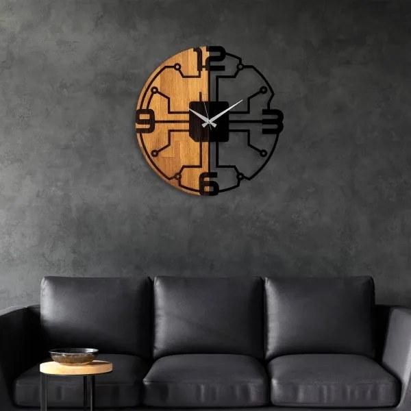 Fali óra 56 cm átmérő, 1xAA, fa/fém kivitel