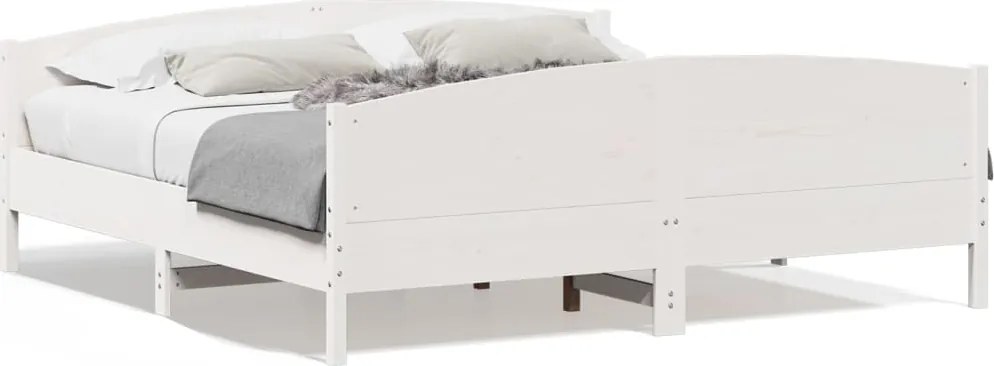 vidaXL fehér tömör fenyőfa ágy matrac nélkül 200 x 200 cm