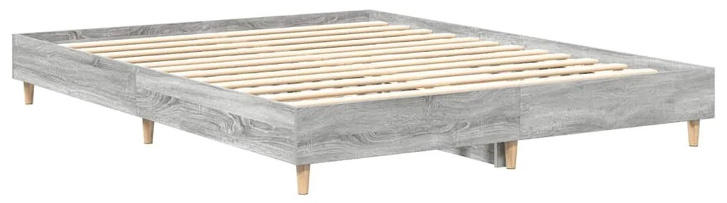 sonoma tölgyszínű szerelt fa ágykeret matrac nélkül 150x200 cm